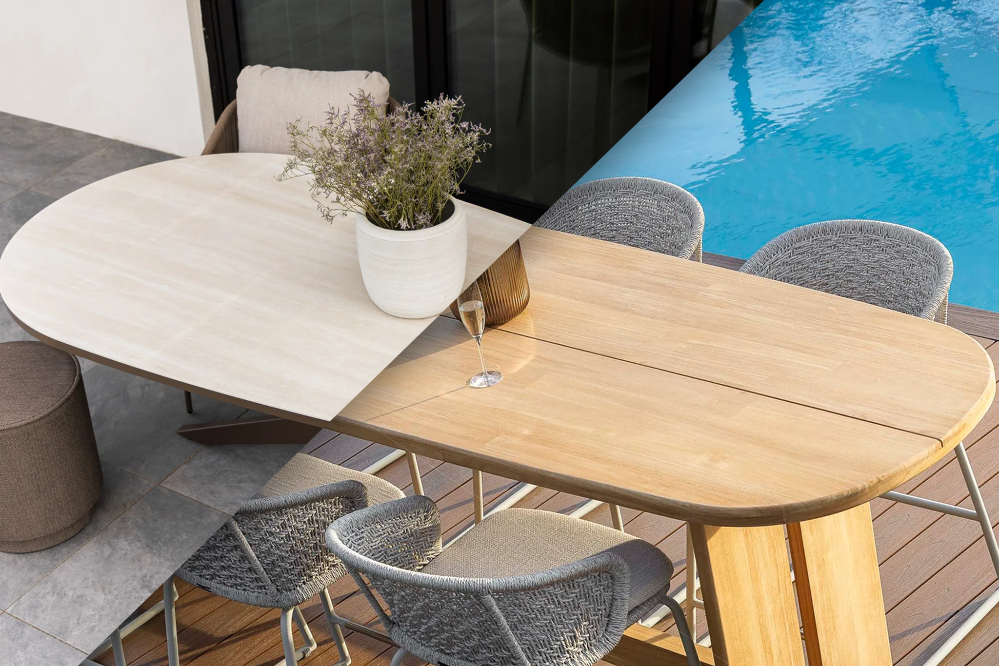 Travertine Ceramic or Teak: Which Table Top Suits Your Garden?