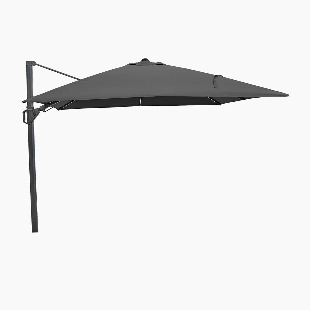 Glow Challenger T2 3m Square Cantilever Parasol in Anthracite with 90kg Granite Base