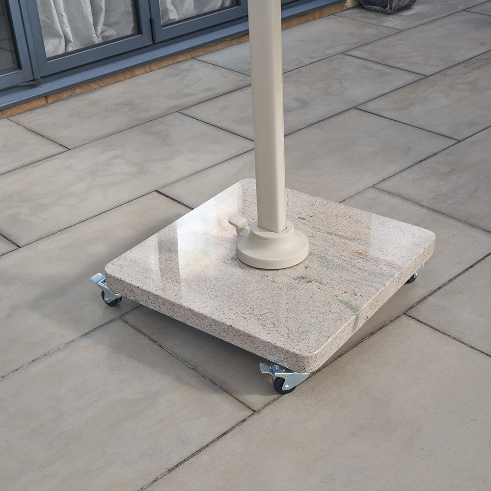 Challenger T2 3.5 x 2.6m Rectangular Anthracite Free Arm Parasol and Granite Base
