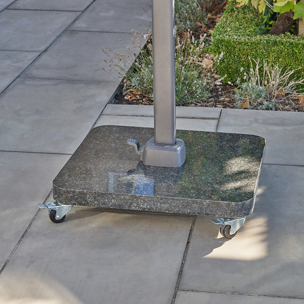 Challenger T2 3.5 x 2.6m Rectangular Anthracite Free Arm Parasol and Granite Base