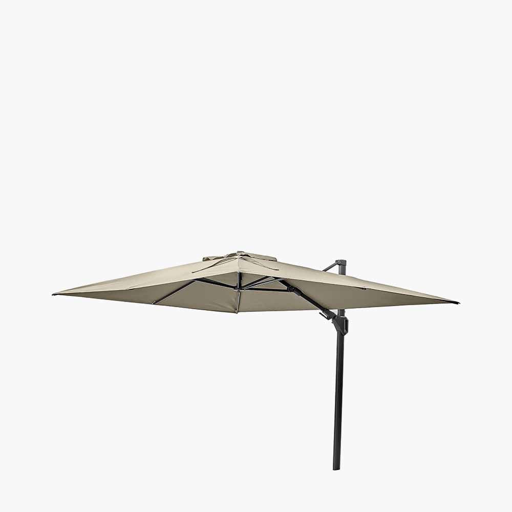Challenger T2 3.5 x 2.6m Rectangular Champagne Free Arm Parasol and Granite Base