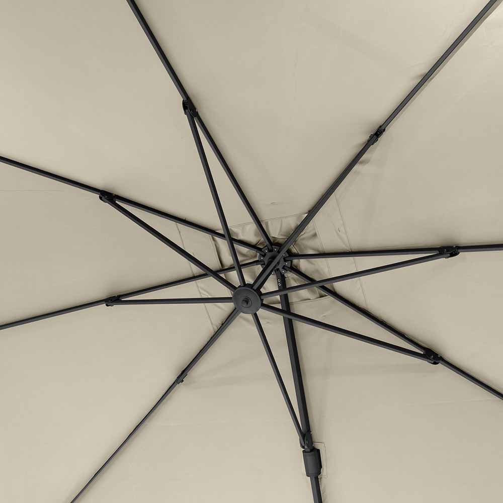 Challenger T2 3.5 x 2.6m Rectangular Champagne Free Arm Parasol and Granite Base
