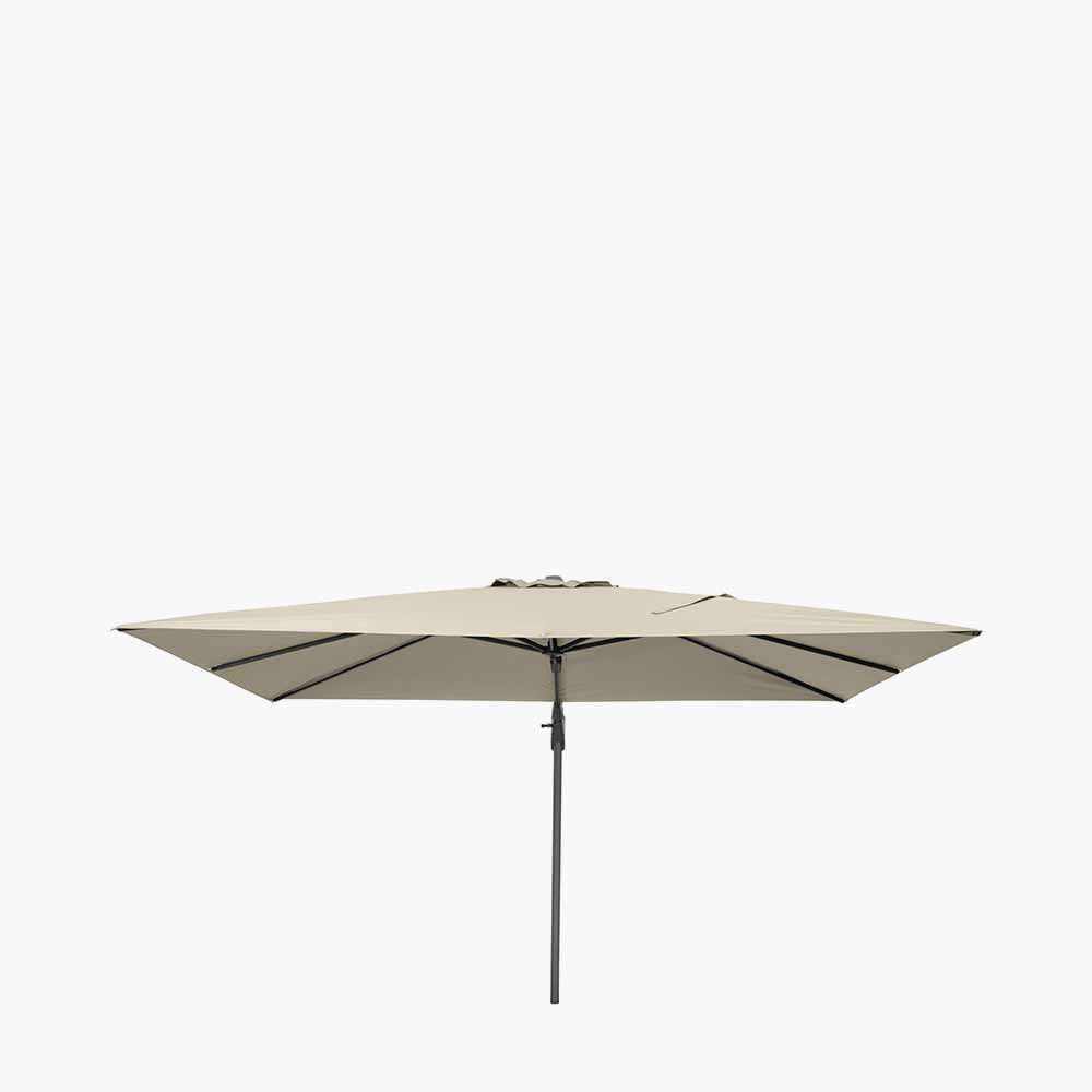 Challenger T2 3.5 x 2.6m Rectangular Champagne Free Arm Parasol and Granite Base