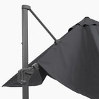Challenger T2 3.5 x 2.6m Rectangular Anthracite Free Arm Parasol and Granite Base