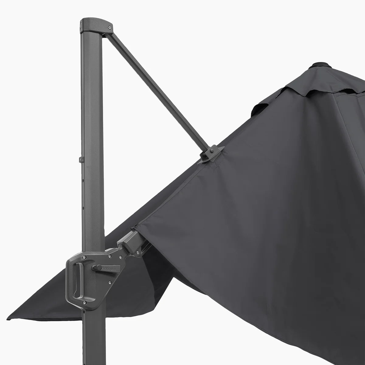 Challenger T2 3.5 x 2.6m Rectangular Anthracite Free Arm Parasol and Granite Base