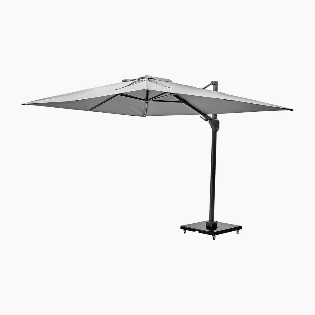 Challenger T2 3.5 x 2.6m Rectangular Grey Free Arm Parasol and Granite Base