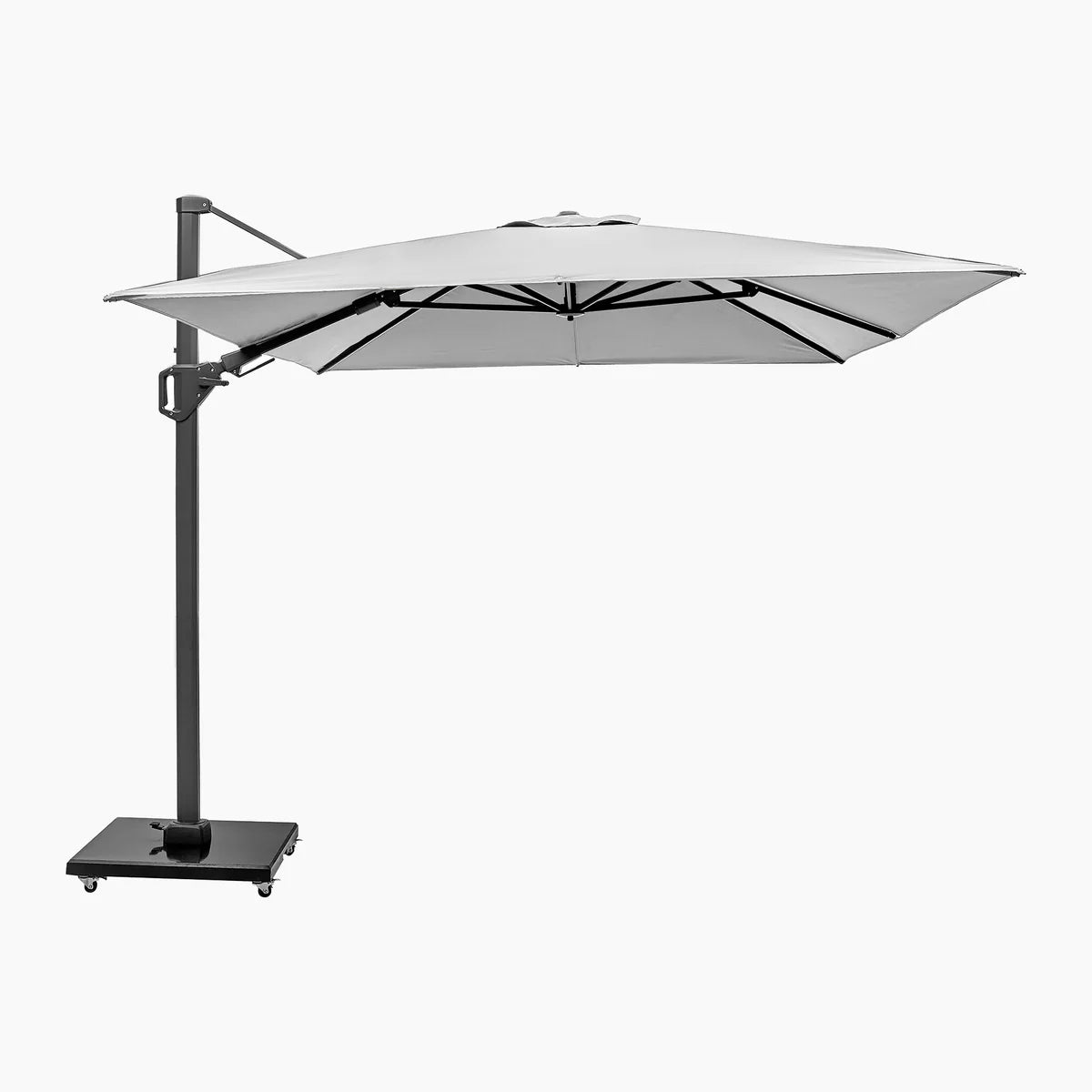 Challenger T2 3.5 x 2.6m Rectangular Grey Free Arm Parasol and Granite Base