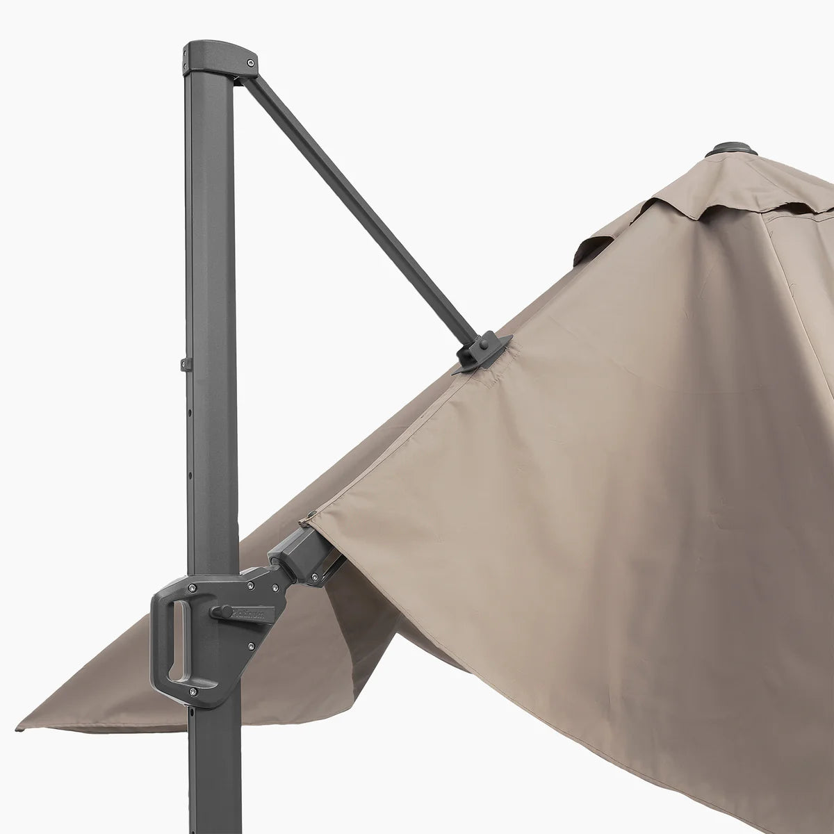 Challenger T2 3.5 x 2.6m Rectangular Taupe Free Arm Parasol and Granite Base