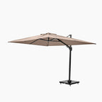 Challenger T2 3.5 x 2.6m Rectangular Taupe Free Arm Parasol and Granite Base