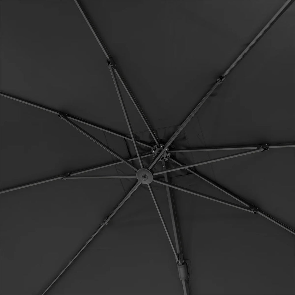 Challenger T2 3.5 x 2.6m Rectangular Anthracite Free Arm Parasol and Granite Base