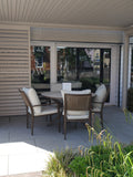 Calma Round Dining Table with 4 Marinha Dining Chairs