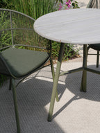Arda Teak Dining Table with Kane Stackable Chairs