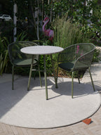 Arda Teak Dining Table with Kane Stackable Chairs