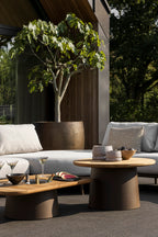 Loreto Corner Sofa Set with Coffee Tables and Serving Trolley