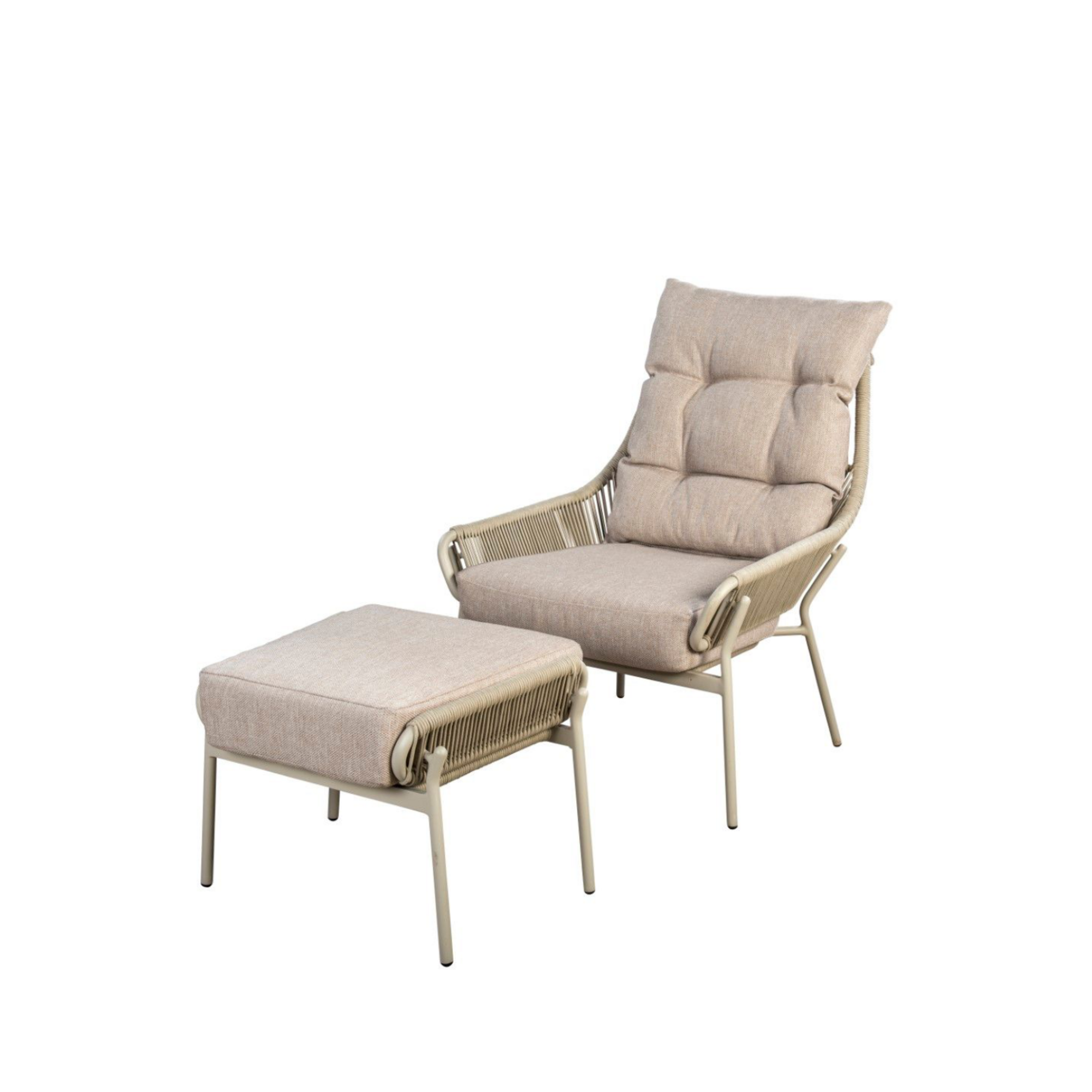 Nogales Lounge Chairs, Ottoman and Millor side table - Salix/Teak