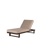 Bronze Frame Kazoku Lounger with Beige Cushion and Headrest, Hokan Side Table