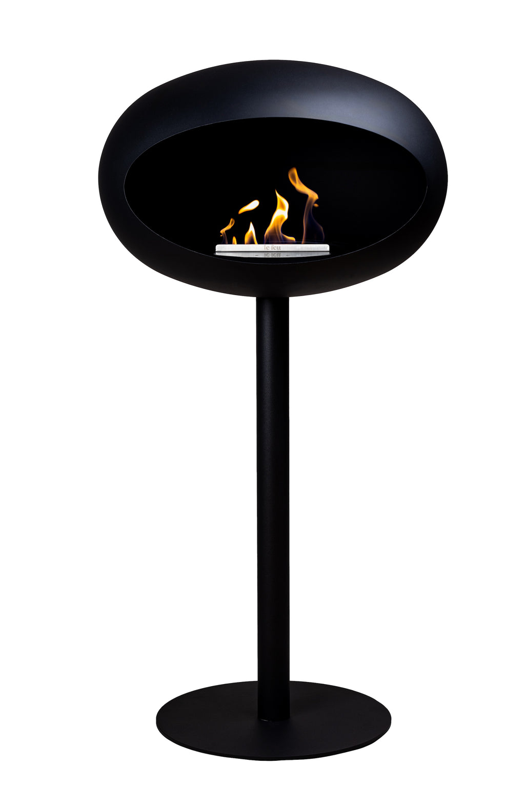 Dome 625 Black Ground Steel High Free Standing Fireplace