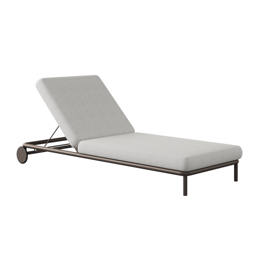 Loreto Mobile Lounger Set with Alvaro Bronze Side Table