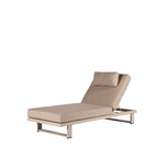 Flax Beige Frame Kazoku Lounger with Headrest