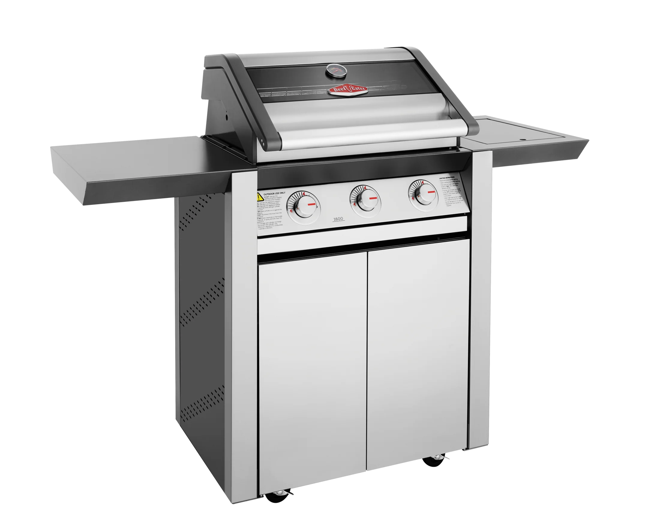 1600S Series - 3 Burner BBQ & Side Burner Trolley