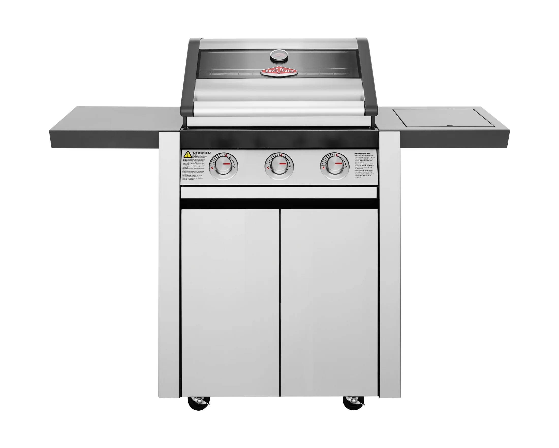 1600S Series - 3 Burner BBQ & Side Burner Trolley