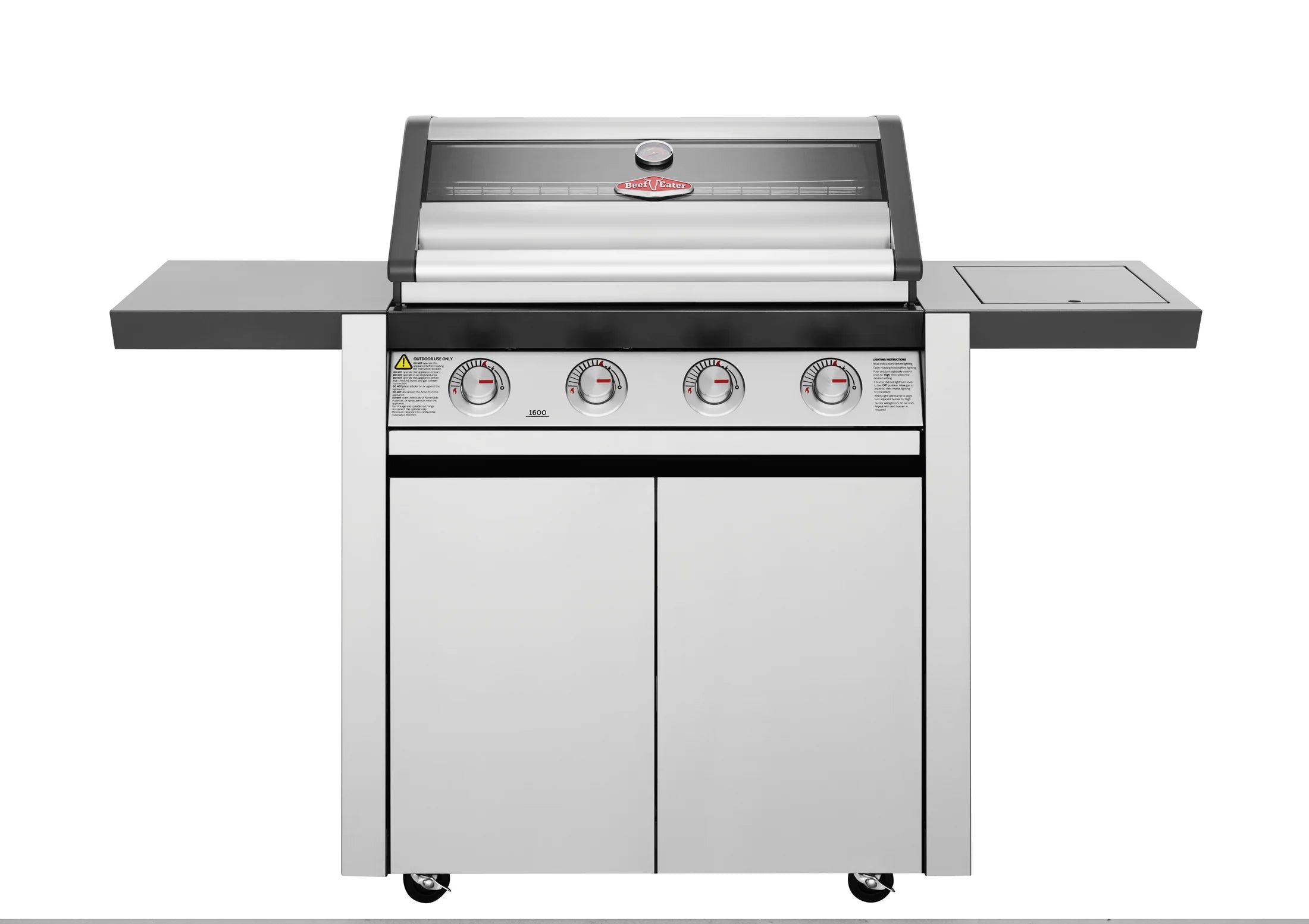 1600S Series - 4 Burner BBQ & Side Burner Trolley