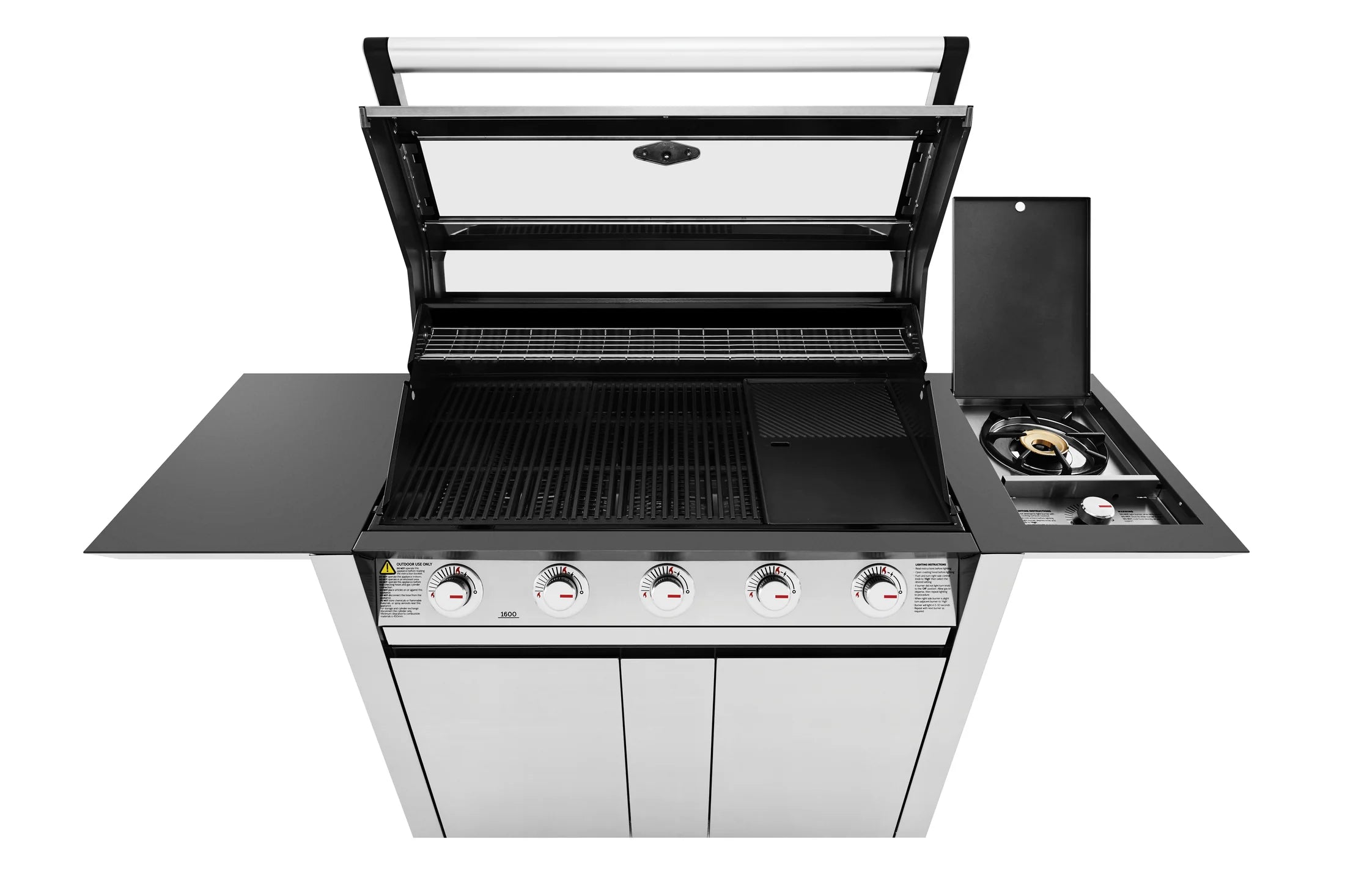 1600S Series - 5 Burner BBQ & Side Burner Trolley