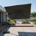 Glow Challenger T2 3m Square Cantilever Parasol in Anthracite with 90kg Granite Base