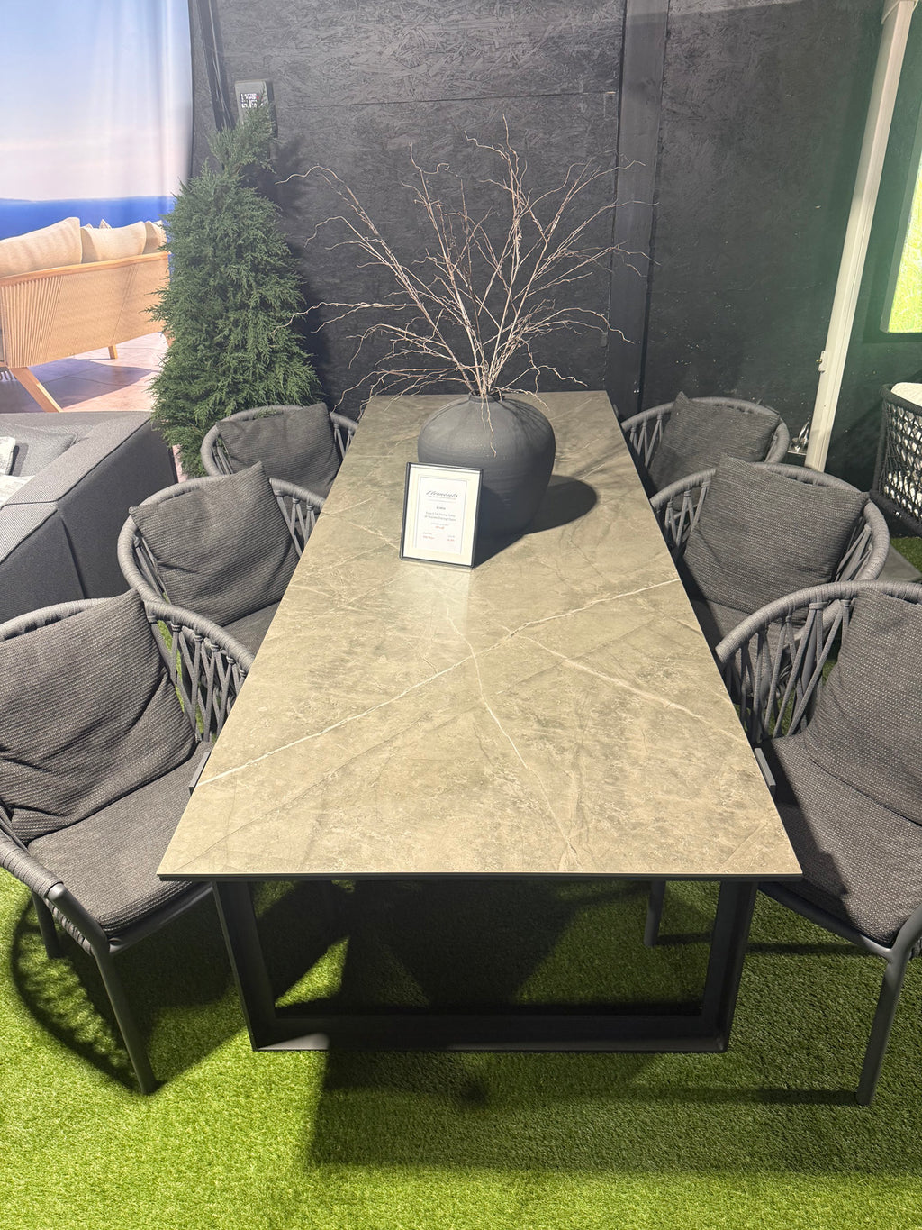 Foro 2.7m Dining Table with 6 Majinto Dining Chairs