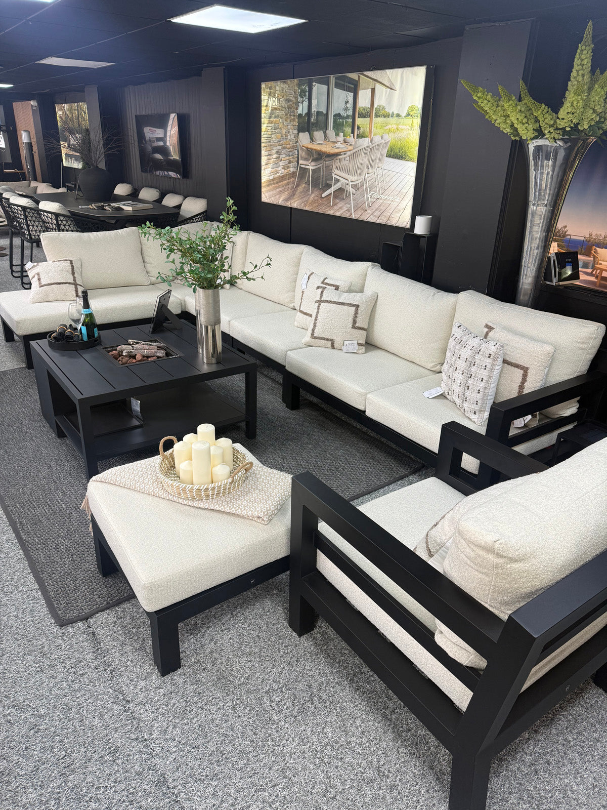 Midori Corner Sofa Set with Cosi Firepit Table