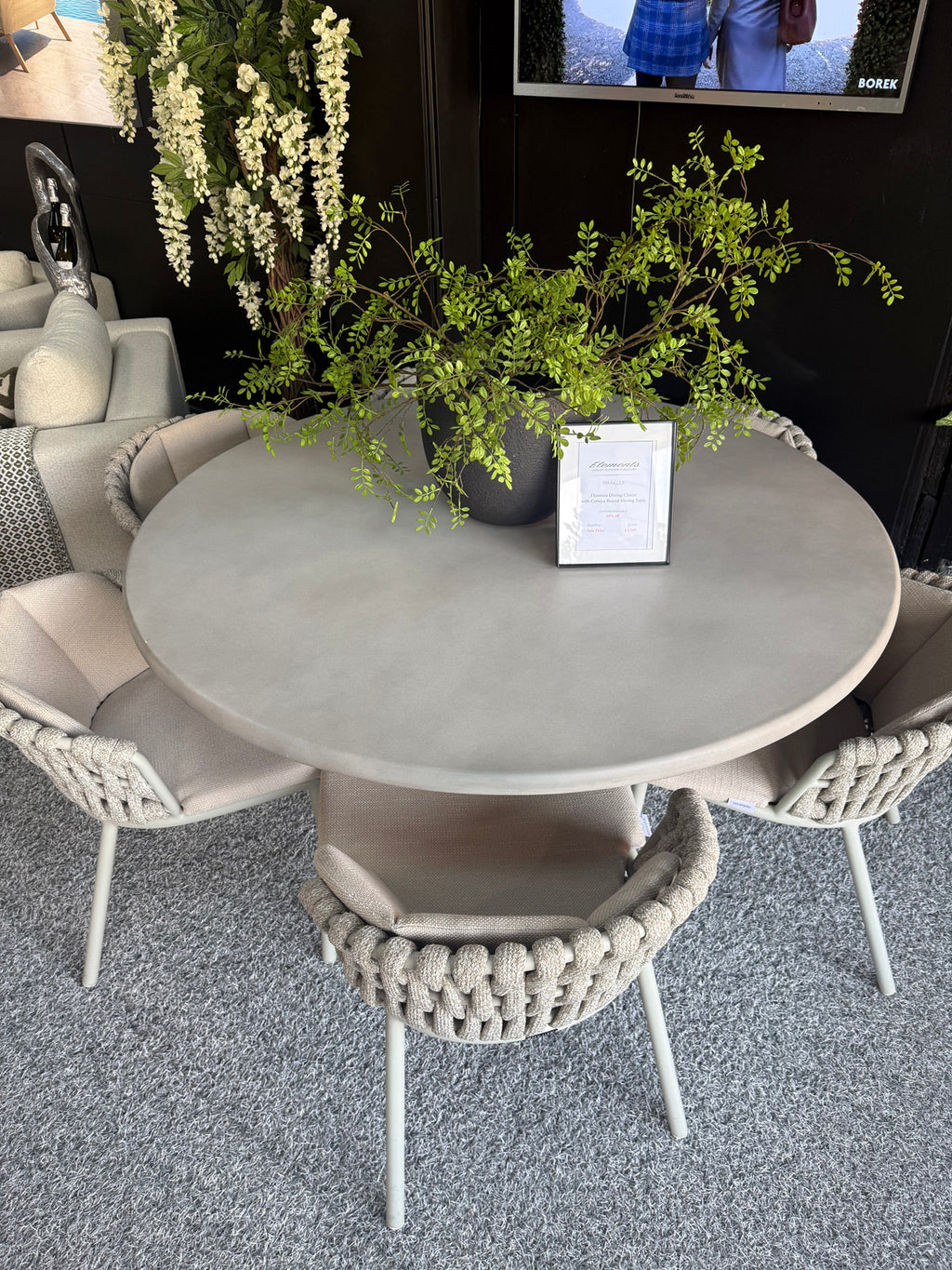 Florenza Dining Chairs with Corsica Round Dining Table
