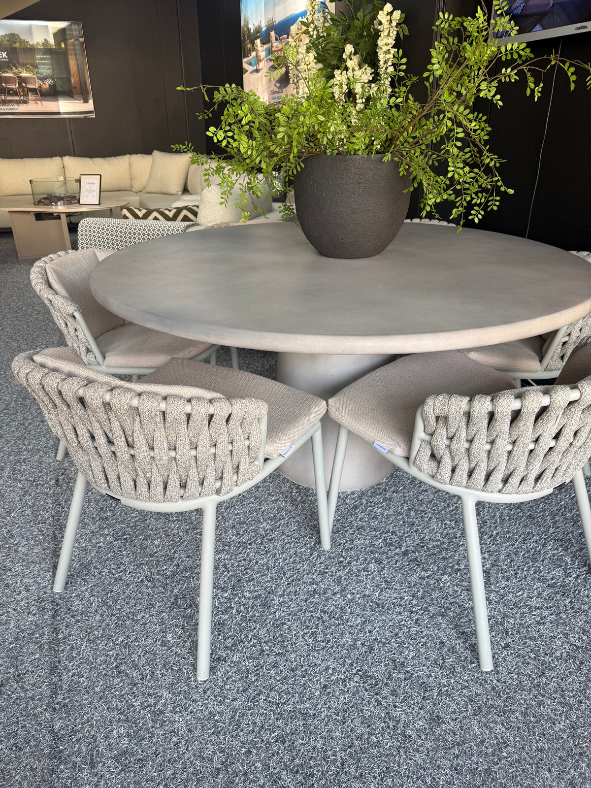 Florenza Dining Chairs with Corsica Round Dining Table