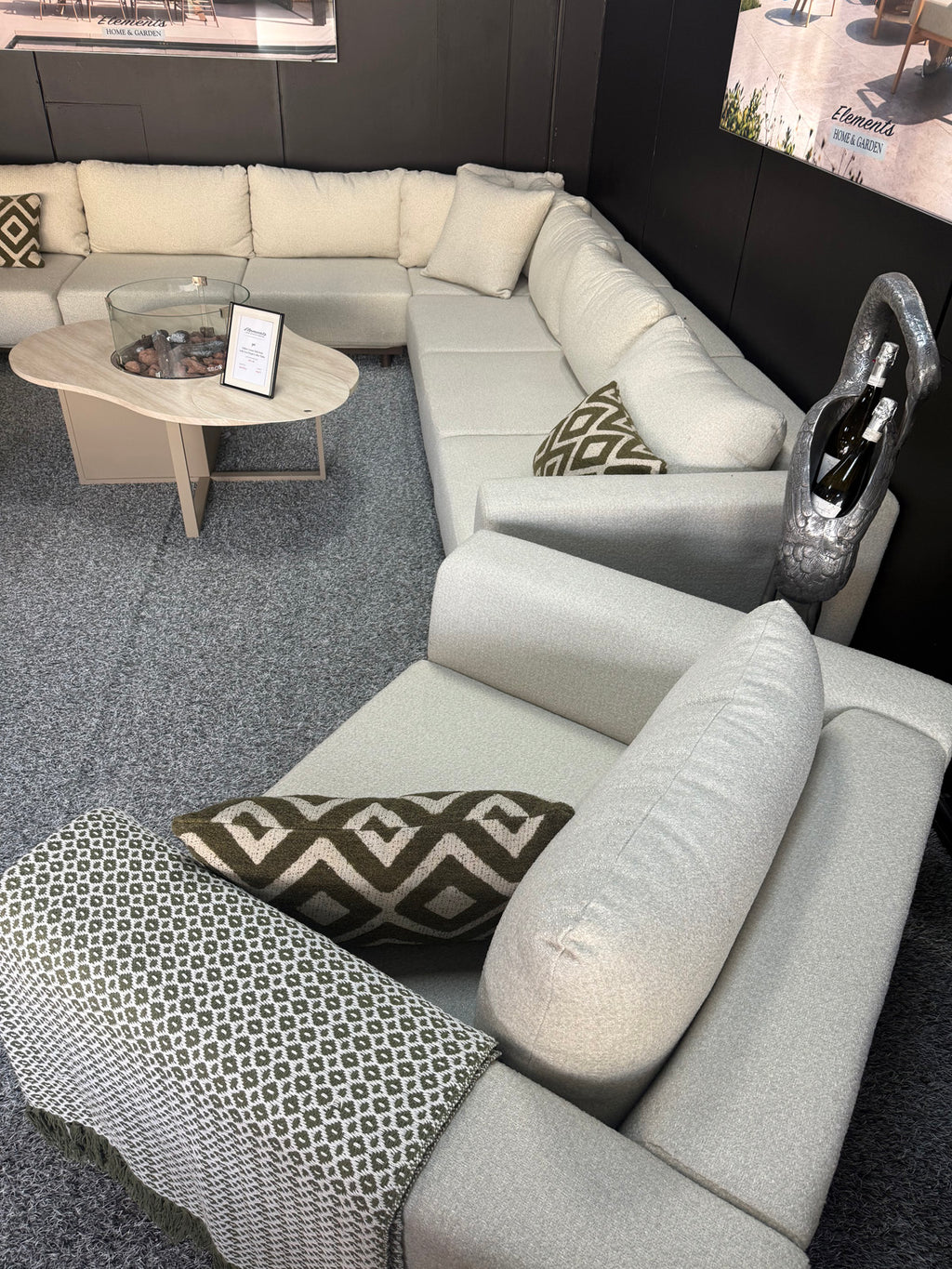 Vallon Corner Sofa Suite with Cosi Firepit Coffee Table