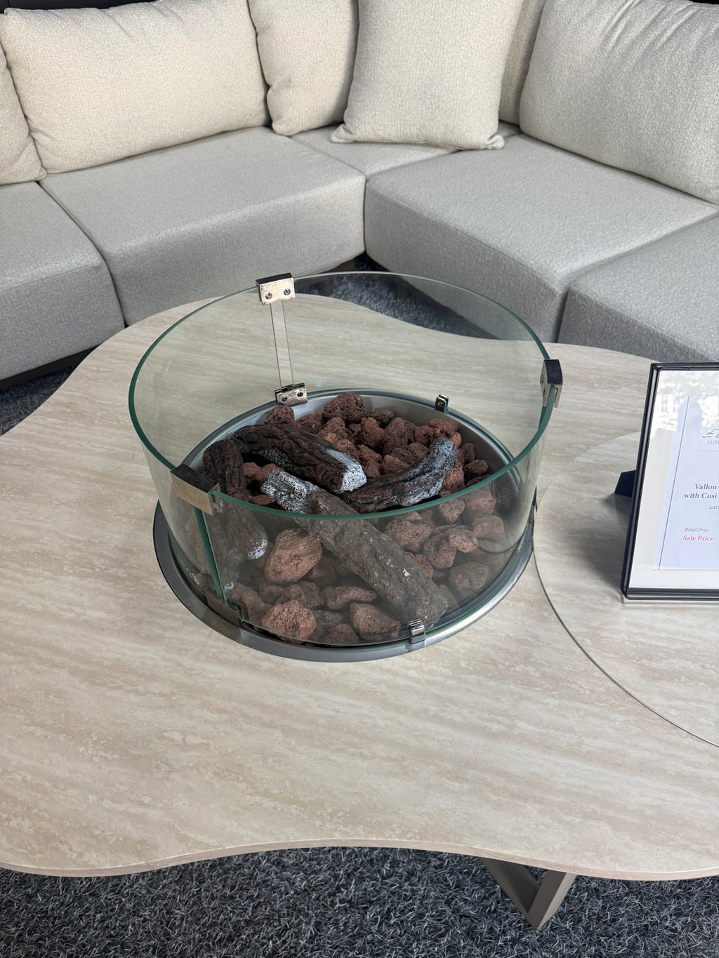 Vallon Corner Sofa Suite with Cosi Firepit Coffee Table