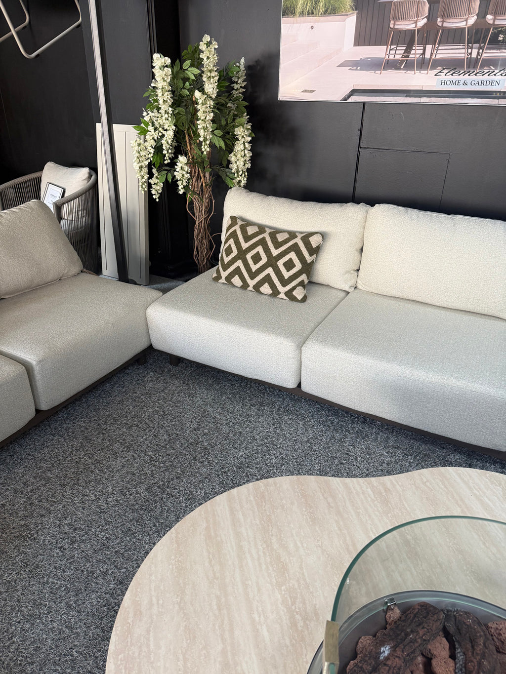 Vallon Corner Sofa Suite with Cosi Firepit Coffee Table