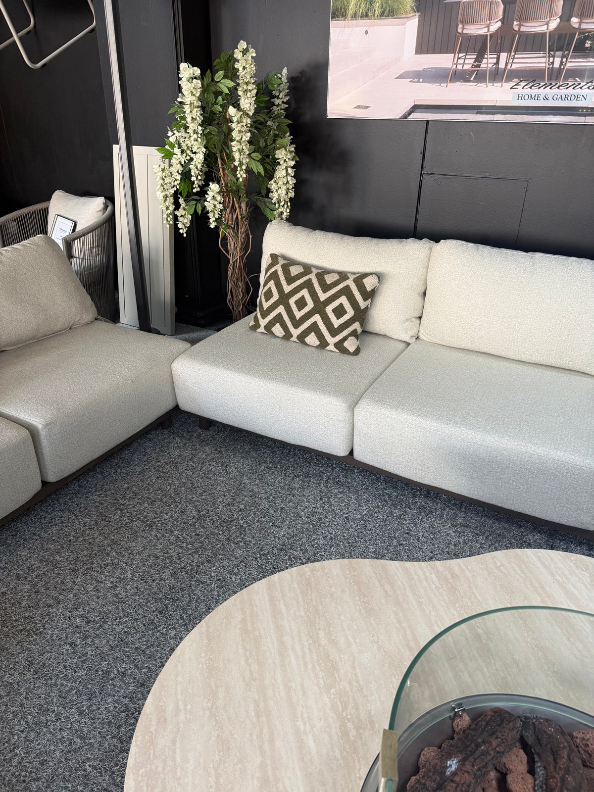 Vallon Corner Sofa Suite with Cosi Firepit Coffee Table