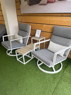 Swivel Lounge Chair and Side Tables Set
