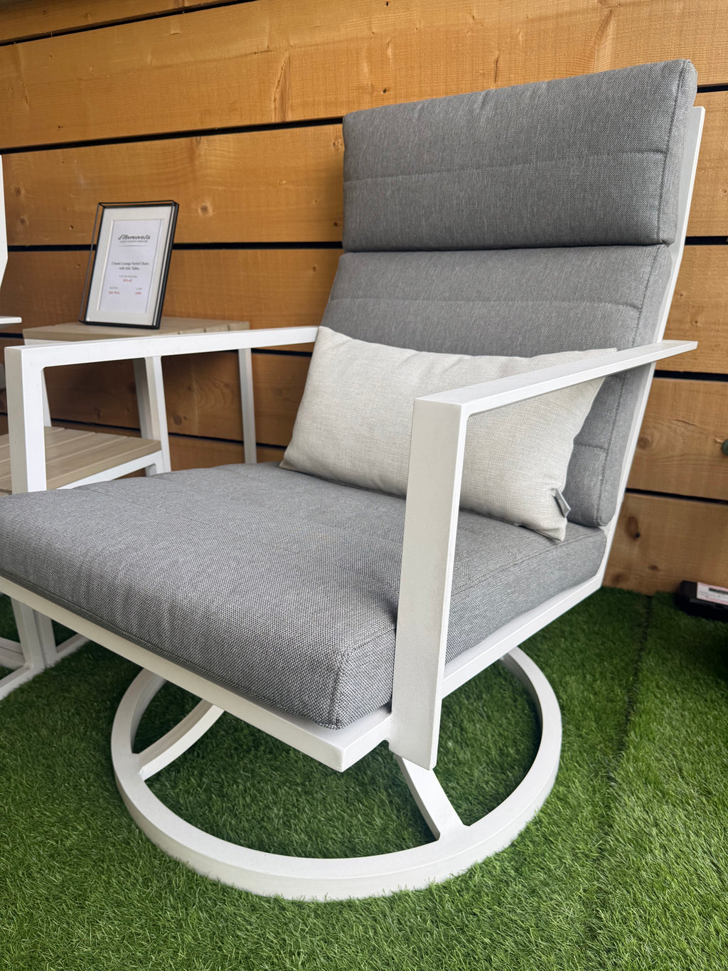 Swivel Lounge Chair and Side Tables Set