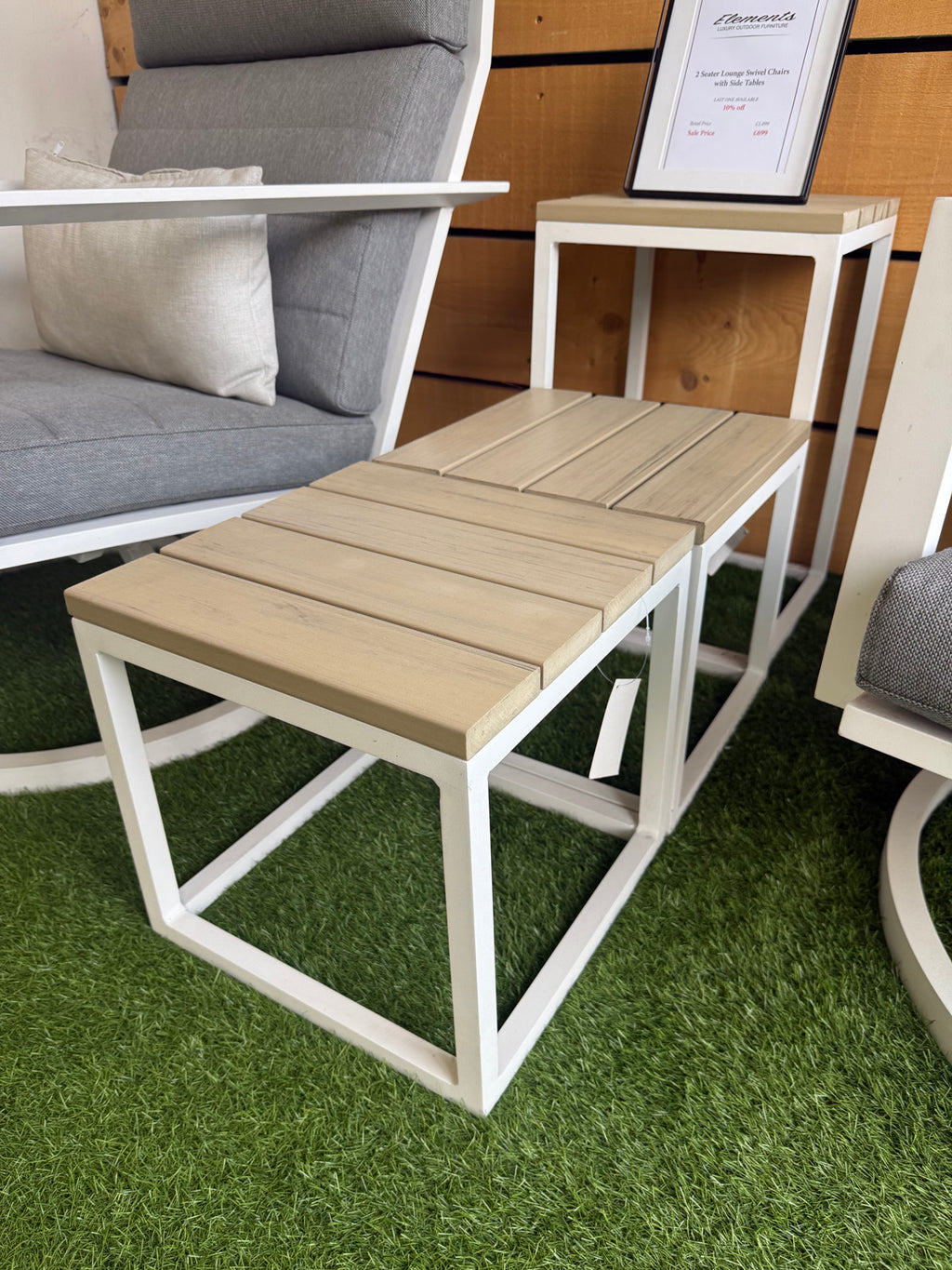 Swivel Lounge Chair and Side Tables Set