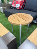 Teak High Side Table with Aluminium Frame