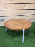 Teak Side Table with Aluminium Frame