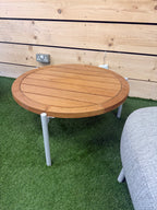 Teak Side Table with Aluminium Frame