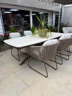 Calma Dining Table with 6 Calera Dining Chairs