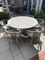 Bowie Round Teak Dining Table with Kevin Dining Chairs