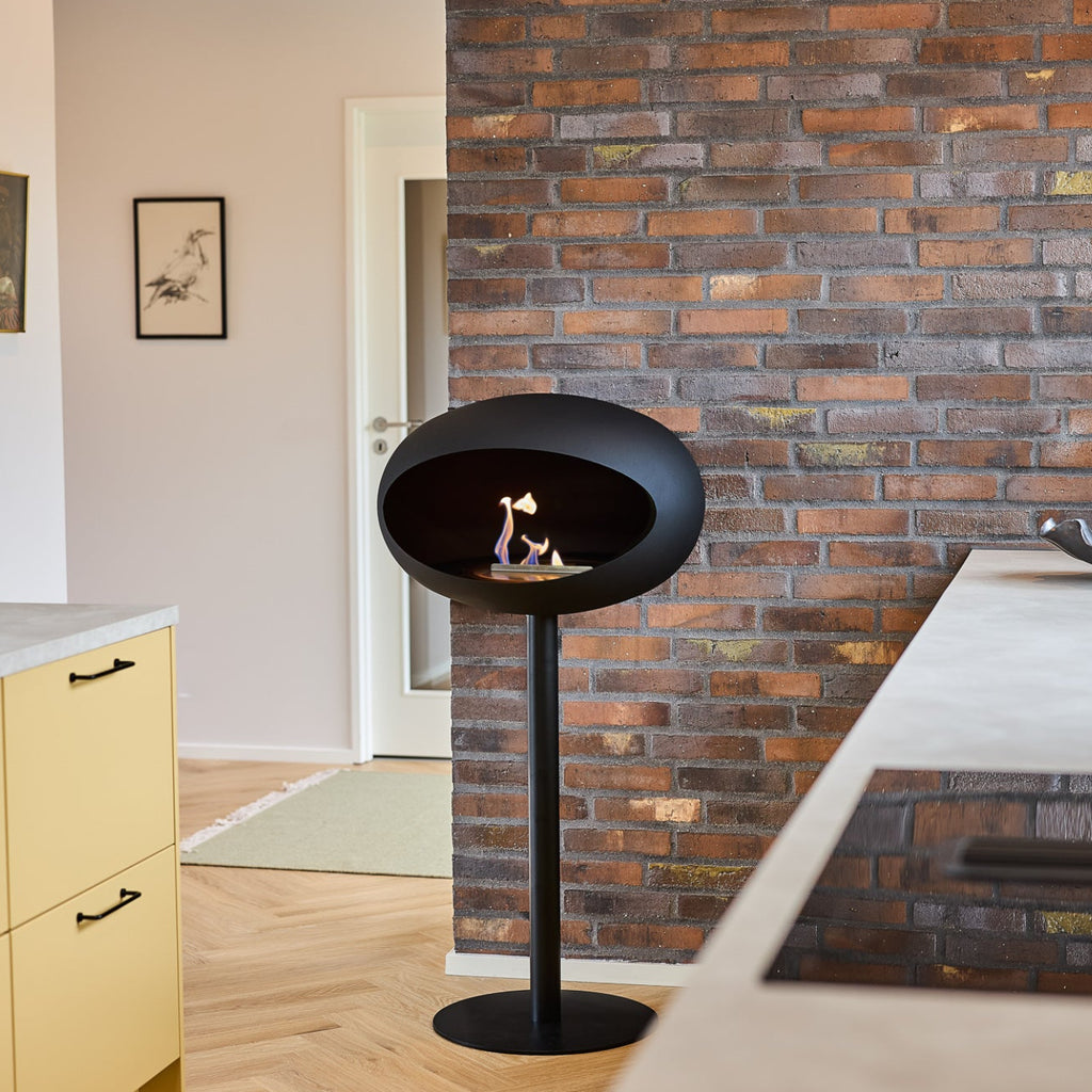 Dome 625 Black Ground Steel High Free Standing Fireplace