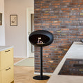 Dome 625 Black Ground Steel High Free Standing Fireplace