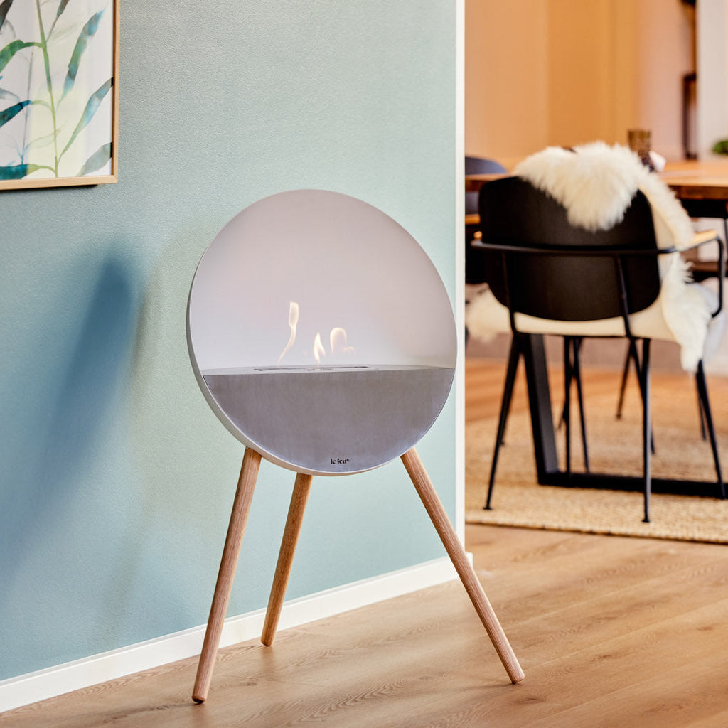 Eye White Freestanding Fireplace