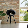 Dome 625 Black Ground Wooden Legs Low Free Standing Fireplace
