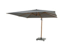 Siesta Cantilever Parasol 3 x 3 m Wood Look Frame with Charcoal Canopy