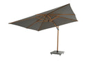 Siesta Cantilever Parasol 3 x 3 m Wood Look Frame with Charcoal Canopy